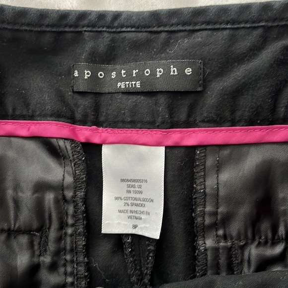 “Apostrophe black capri pants size 8P” - Picture 3 of 4